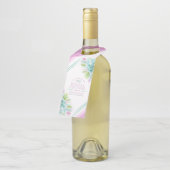 Succulent waterverf art groen roze bruiloft custom flessenhanger (Schuin)