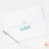 Succulent Waterverf Baby Boy Shower Dank je Vierkante Sticker (Envelop)
