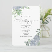 Succulent Waterverf Botanical Wedding Invitation. Kaart (Staand voorkant)