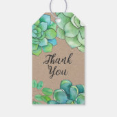 Succulent Waterverf Dank u Labels Cadeaulabel (Achterkant)