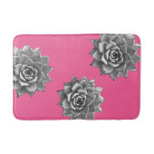 Succulent Waterverf Grijs op Hot Pink Badmat (Voorkant)