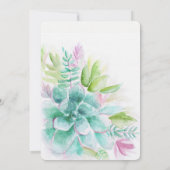 Succulent waterverf groen paarse vrijgezellenfeest kaart (Achterkant)