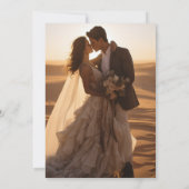 Succulent waterverf groen sinaasappel bruiloft fot kaart (Achterkant)