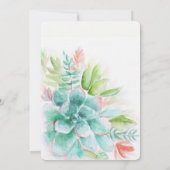 Succulent waterverf groen sinaasappel repetitie di kaart (Achterkant)