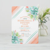 Succulent waterverf groen sinaasappel repetitie di kaart (Staand voorkant)