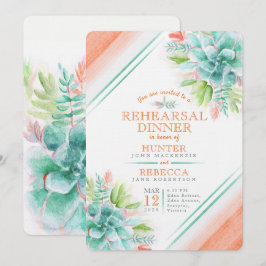 Succulent waterverf groen sinaasappel repetitie di kaart