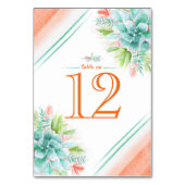 Succulent waterverf groene oranje lijstaantallen kaart (Voorkant)