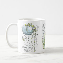 Succulent Waterverf Illustratie koffie Mok