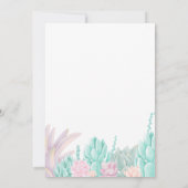 Succulent Waterverf Roze & Mint Meisje Baby shower Kaart (Achterkant)