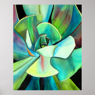Succulent waterverf schilderen botanische plant ku poster