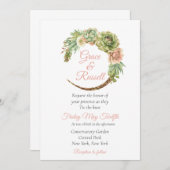 Succulent Wedding Kaart (Voorkant / Achterkant)