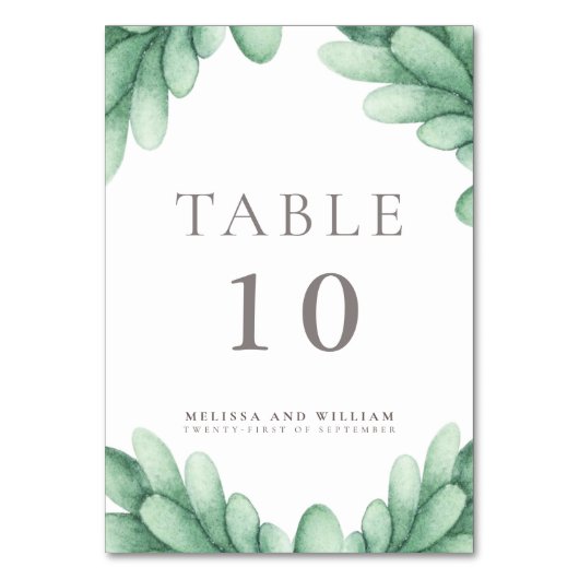 Succulent Wedding Kaart (Achterkant)