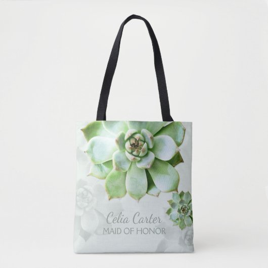Succulent Wedding Maid of Honor Tote Bag (Voorkant)