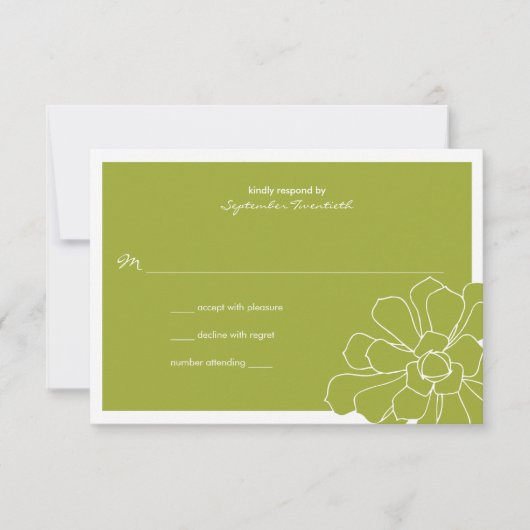 Succulent Wedding Response RSVP Kaartje (Voorkant)