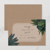 Succulent Wedding RSVP Kaartje (Voorkant / Achterkant)