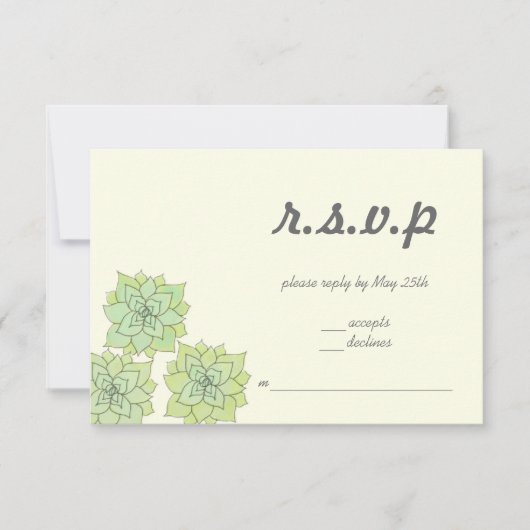 Succulent Wedding RSVP Kaartje (Voorkant)