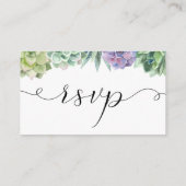 Succulent Wedding RSVP Online Card Informatiekaartje (Achterkant)