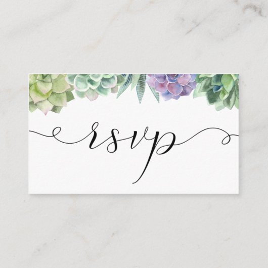 Succulent Wedding RSVP Online Card Informatiekaartje (Achterkant)