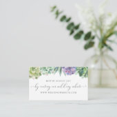 Succulent Wedding RSVP Online Card Informatiekaartje (Staand voorkant)