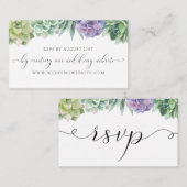 Succulent Wedding RSVP Online Card Informatiekaartje (Voorkant / Achterkant)