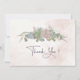 Succulent Wedding Thankyou Card Kaart