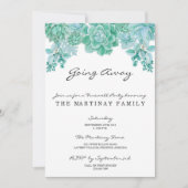 Succulent weggaan partijuitnodiging kaart (Voorkant)