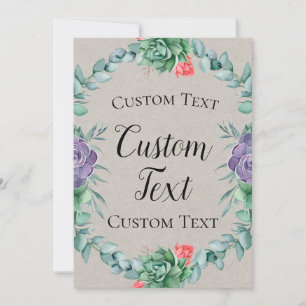 Succulent Welcome Sign 5x7" Kaart