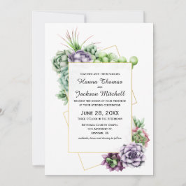 Succulent woestijn Botanical Wedding Invitation Kaart