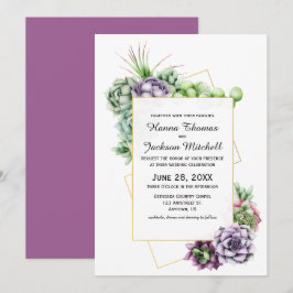 Succulent woestijn Botanical Wedding Invitation Kaart