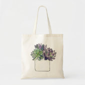 Succulent woestijn-Roos, paars+groene Canvas tas (Voorkant)