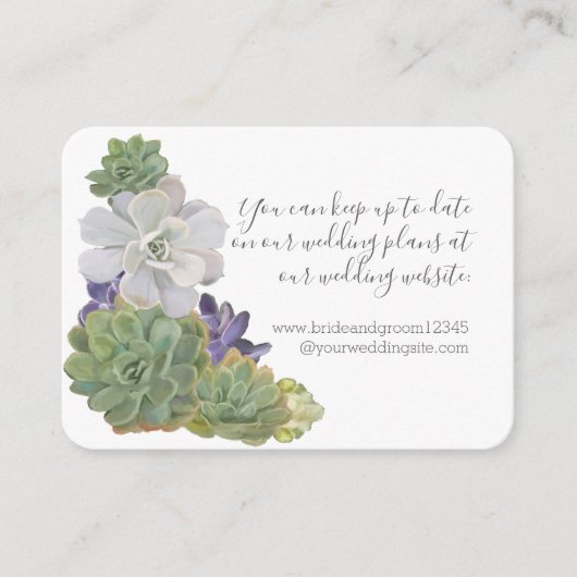 Succulent Wooden Western Boho Wedding Website Kaar Informatiekaartje (Voorkant)
