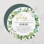 SUCCULENT WREATH FOLIAGE BABY IN BLOOM SHOWER KAART (Voorkant / Achterkant)
