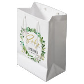 SUCCULENT WREATH FOLIAGE WATERVERF BABY SHOWER MEDIUM CADEAUZAKJE (Voorkant Gekanteld)