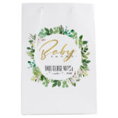 SUCCULENT WREATH FOLIAGE WATERVERF BABY SHOWER MEDIUM CADEAUZAKJE (Voorkant)