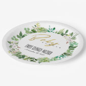 SUCCULENT WREATH FOLIAGE WATERVERF BABY SHOWER PAPIEREN BORDJE (Gekanteld)