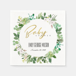 SUCCULENT WREATH FOLIAGE WATERVERF BABY SHOWER SERVET