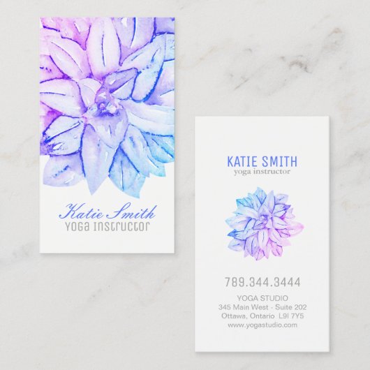 Succulent Yoga Instructor Visitekaartjes (Voorkant / Achterkant)