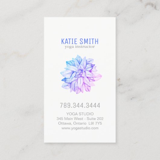 Succulent Yoga Instructor Visitekaartjes (Achterkant)