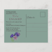 Succulent Zee groen, violet Verloving Bouquet Uitnodiging Briefkaart (Achterkant)