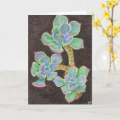 Succulente 2 kaart (Gele Bloem)