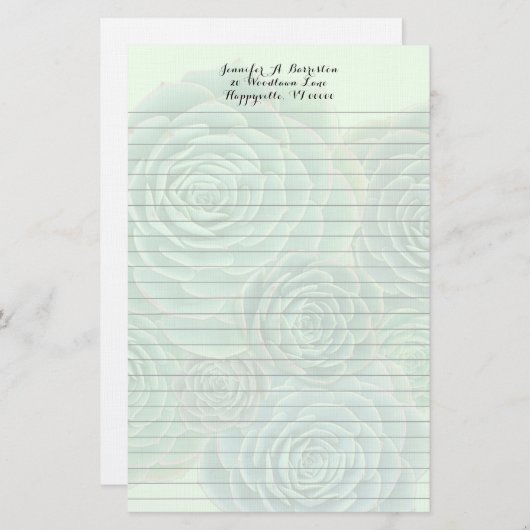 Succulente achtergrond Persoonlijk Lijned Schrijfp Briefpapier (Voorkant / Achterkant)