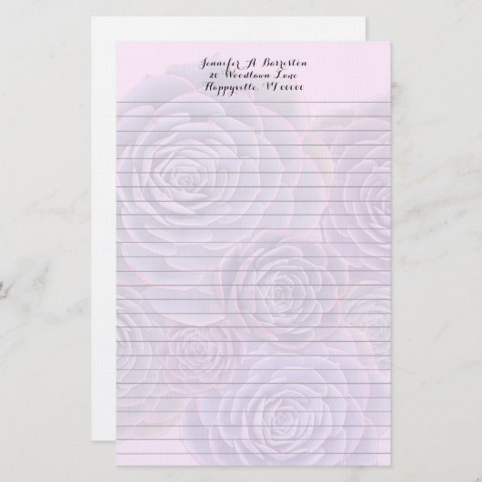 Succulente achtergrond Persoonlijk Lijned Schrijfp Briefpapier (Voorkant / Achterkant)