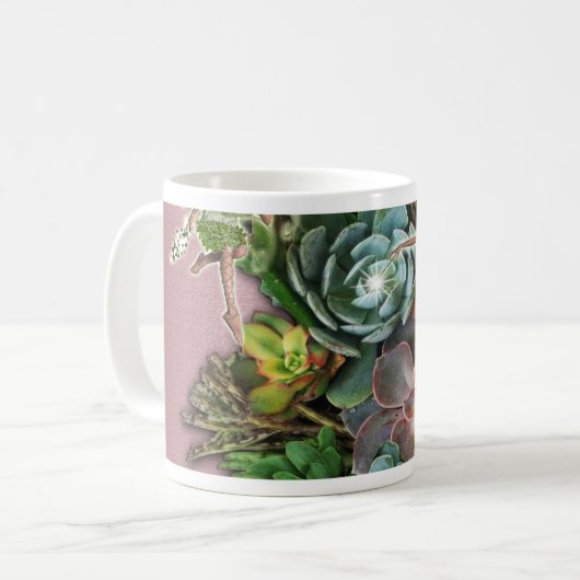 Succulente beeldschermen koffiemok (Voorkant links)