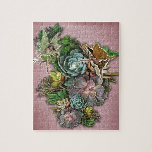 Succulente beeldschermen legpuzzel (Verticaal)