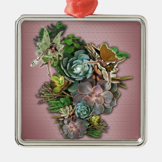 Succulente beeldschermen metalen ornament (Voorkant)