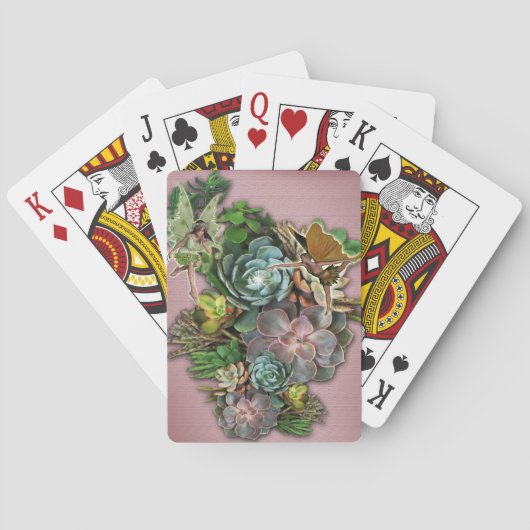 Succulente beeldschermen pokerkaarten (Achterkant)