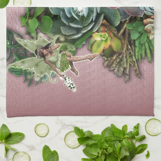 Succulente beeldschermen theedoek (Gevouwen)