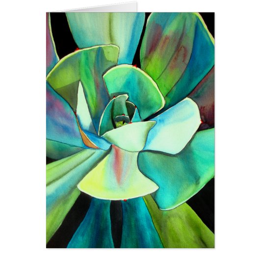 Succulente blauwe en groene woestijnkunst in de wa (Voorkant)