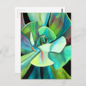 Succulente blauwe en groene woestijnkunst in de wa briefkaart (Voorkant / Achterkant)