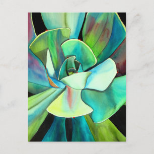 Succulente blauwe en groene woestijnkunst in de wa briefkaart